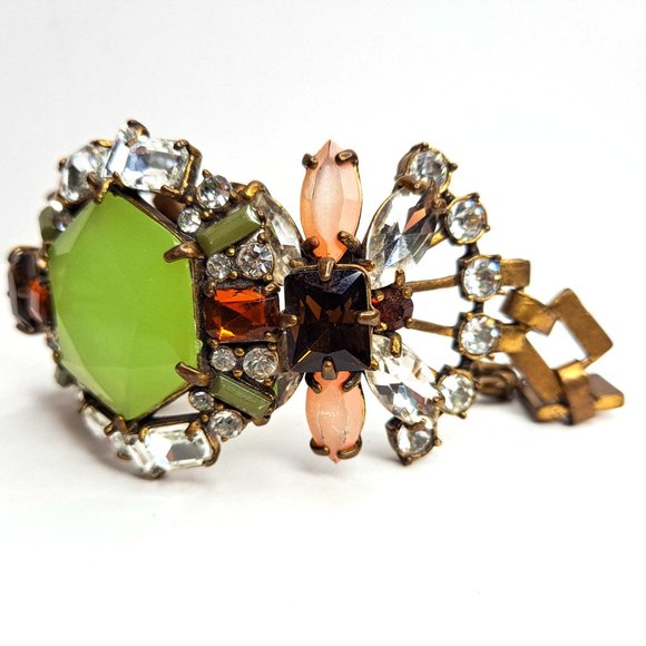 Jewelmint Green Crystal Statement Bracelet 7" - Picture 2 of 6